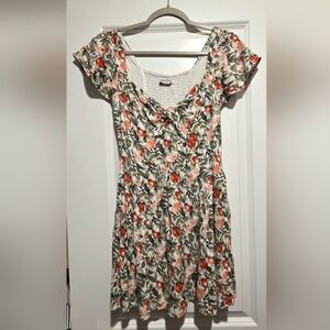 Abercrombie & Fitch Floral Dress in Orange and Green